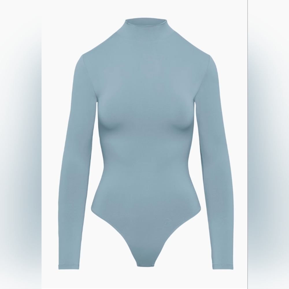 Babaton Contour Mockneck Longsleeve Bodysuit, Size S, Slab Blue